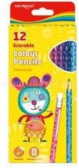 Keyroad Színes ceruza készlet radíros, háromszögletű Erasable 12 klf. szín (KEYROAD_38500) (KEYROAD_38500)
