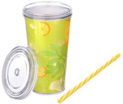 Titiz IRIS LIMESHAKE pohár tetővel, szívószállal 600ml AP-9444 (AP-9444) - emag