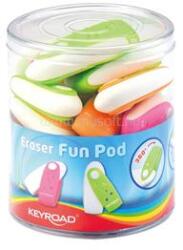 Keyroad Radír, PVC mentes 24 db/display Fun Pod vegyes színek (KEYROAD_38451) (KEYROAD_38451)