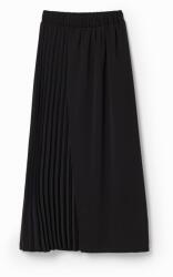 DESIGUAL DESIGUAL, Bő szoknya rakott részletekkel, Fekete, M (24WWFW25-2000-M)