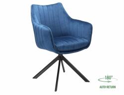 SIGNAL MEBLE Azalea bársony szék, X61, fekete, tengerészkék - mindigbutor
