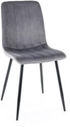 SIGNAL MEBLE Alan bársonyszék, fekete, szürke - mindigbutor