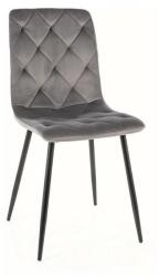 SIGNAL MEBLE Jerry bársonyszék, X45, fekete, szürke - mindigbutor