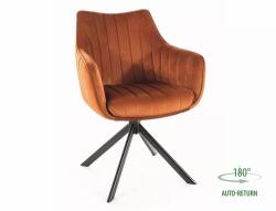 SIGNAL MEBLE Azalea bársony szék, X61, fekete, fahéj - mindigbutor