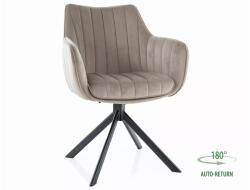 SIGNAL MEBLE Azalea bársony szék, fekete, sötét bézs - mindigbutor