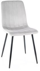 SIGNAL MEBLE Alan bársonyszék, fekete, világos szürke - mindigbutor