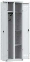 Vinco hegesztett többcélú szekrény, 2 rekeszes, 600 mm, forgóretesszel, szürke/szürke