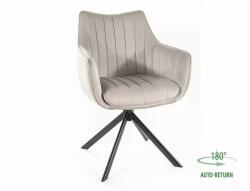 SIGNAL MEBLE Azalea bársony szék, X61, fekete, világos szürke - mindigbutor