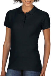 Gildan Női Galléros póló Rövid ujjú Gildan Softstyle Ladies Double Pique Polo - 2XL, Fekete