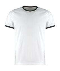 Kustom Kit Férfi rövid ujjú póló Kustom Kit Fashion Fit Ringer Tee L, Fehér/Fekete