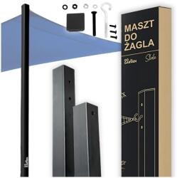  Maszt słup do żagla zacieniacza do ogrodu regulowana wysokość 240 cm grafit GoGarden