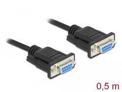 Delock Cablu serial Delock RS-232 D-Sub 9 femelă către null modem femelă cu carcasă cu conector îngust - 0, 5 m