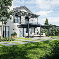 ROJAPLAST INTRO DUO bioklimatikus pergola 6×4 m - alumínium, falhoz rögzíthető, antracit színben