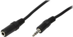 LogiLink Audiokábel, 3, 5 mm-es 3-Pin/M 3, 5 mm-es 3-Pin/F, fekete, 5 m