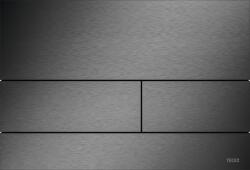 Tece Square II ujjlenyomat mentes WC működtetőlap, szálcsiszolt fekete króm 9240846 (9240846)