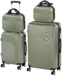 Leziter TraveLux Pro XXIII gurulós bőrönd szett olajzöld (LTRPBS-XXIII-OG) - geminiduo