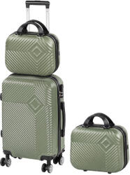 Leziter TraveLux Pro XII gurulós bőrönd szett olajzöld (LTRPBS-XII-OG) - geminiduo