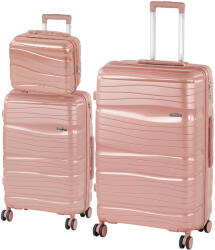 Leziter TraveLux Voyager X gurulós bőrönd szett rosegold (LTRVBS-X-RG) - geminiduo