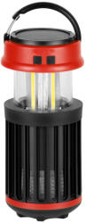 Strend Pro Kempinglámpa rovarcsapdával, Strend Pro, fekete, 15 x 8, 6 cm, UV + fehér LED, napelemes, USB töltés, hordozható, ütésálló, vészvilágítás (TC2172514)