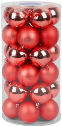 MagicHome MagicHome karácsonyi gömbök, 30 db, 6 cm, piros, mix, karácsonyfára (TC8091049)