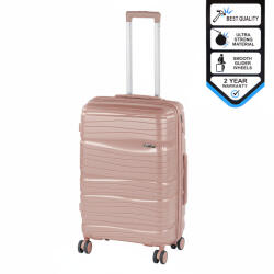 Leziter TraveLux Voyager közepes bőrönd keményfedeles 68x45x25 cm rosegold (PP200-RG-24) - homelux