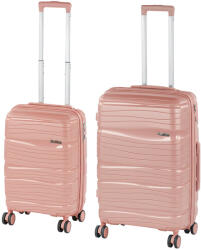 Leziter TraveLux Voyager V gurulós bőrönd szett mályvarózsaszín (LTRVBS-V-RG)