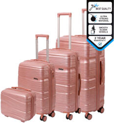 Leziter TraveLux Voyager gurulós bőrönd szett rosegold (LTRVBS-RG) - homelux
