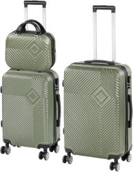 Leziter TraveLux Pro XVII gurulós bőrönd szett olajzöld (LTRPBS-XVII-OG) - homelux