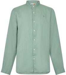 Timberland Риза с дълъг ръкав Timberland Men's Linen Korean Collar Long Sleeve Oxford Shirt - Pro Green Bay