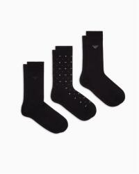 Giorgio Armani Чорапи Emporio Armani Men's Crew Socks - Eagle/Blk/Blk