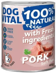 DOG VITAL 100% Natural Soft Paté Gabonamentes Konzerv Kutyáknak (Sertés) - 400 g