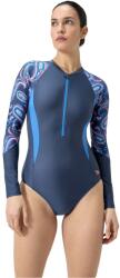 Speedo Бански костюм Speedo Women's Long Sleeve One Piece Swimsuit - Blue/Pink