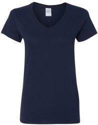 Gildan Női Soft Touch V nyakú póló XL kék