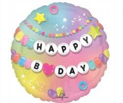 Amscan Születésnapi fólia lufi - 46 cm, többszínű