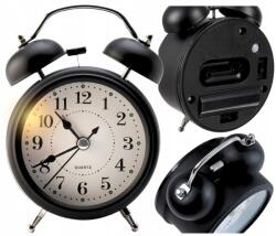  Retro Ébresztőóra Klasszikus Karóra Ébresztő Üllő Fém Hangos Fekete (BUDZIK KLASYCZNY-43824)