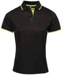 Premier Női Coolchecker kontrasztos póló póló M fekete|sárga|zöld