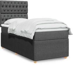 vidaXL sötétszürke szövet rugós ágy matraccal 100 x 200 cm (3291975)