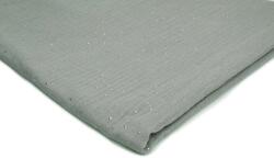 Orient Fashion Muszlin Pamut nr. 61 Szürke arany pöttyökkel 1/2 méter (Muślin_Złote_Kropki Nr_61_Szary 0,5)