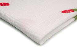 Orient Fashion Nyomtatott muszlin, pamut, eper minta fehér alapon, 1/2 méter (Muślin druk)