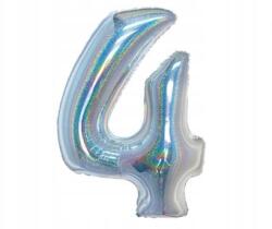 GoDan Fólia lufi 4-es szám - holografikus ezüst, 76 cm