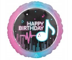 Amscan Szülinapi fólia lufi kerek, Happy Birthday 46 cm többszínű