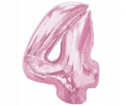 GoDan Fólia lufi 4-es számokkal - világos rózsaszín, 92 cm, Születésnap
