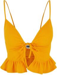 Urban Classics Női fodros waffle pique felső 3XL narancssárga|sárga