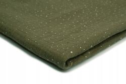 Orient Fashion Muszlin Pamut ezüst pöttyös No. 65 Khaki 1/2 méter (Muślin_Srebrne_Kropki Nr_65_Khaki 0,5)