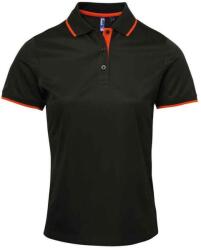 Premier Női Coolchecker kontrasztos póló póló M fekete|narancssárga|sárga