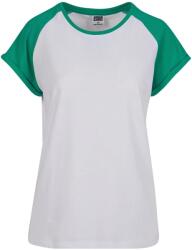 Urban Classics Női kontrasztos Raglan póló M fehér|zöld