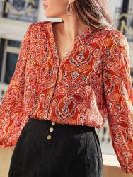 Shein KC93311 Shein Mintás Hosszú Ujjú Ingszirtény Csilámos Szállal (50) S