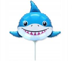 Flexmetal Fólia lufi - mini cápafej, kék-fehér, 14 hüvelyk, 1 db