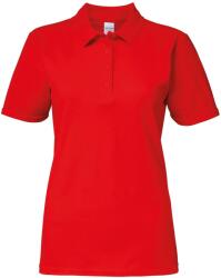 Gildan Softstyle Női rövid ujjú dupla pique póló póló póló S vörös