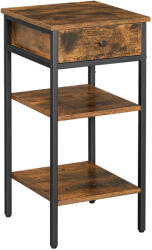 VASAGLE VINCYER Ipari Éjjeliszekrény Fiókkal Rusztikus Barna-Fekete (EUZ-LET502B01)